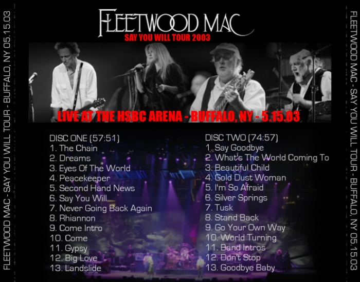 punktum forhold efterspørgsel Go Your Own Way :: Fleetwood Mac UK | Buffelo 2003 | FM-Buffalo51513_back